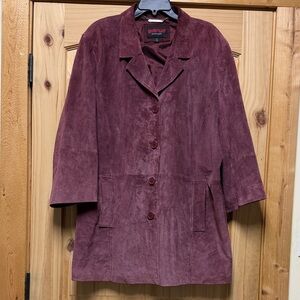 Avenue Women's Suede Jacket - Deep Burgundy 22/24